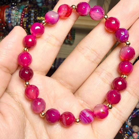 💗 Pink Agate Bracelet 💗 - Picture 3 of 3